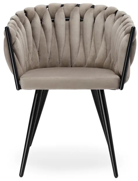 Jedálenská stolička ASTON zamatová, béžová / hnedá