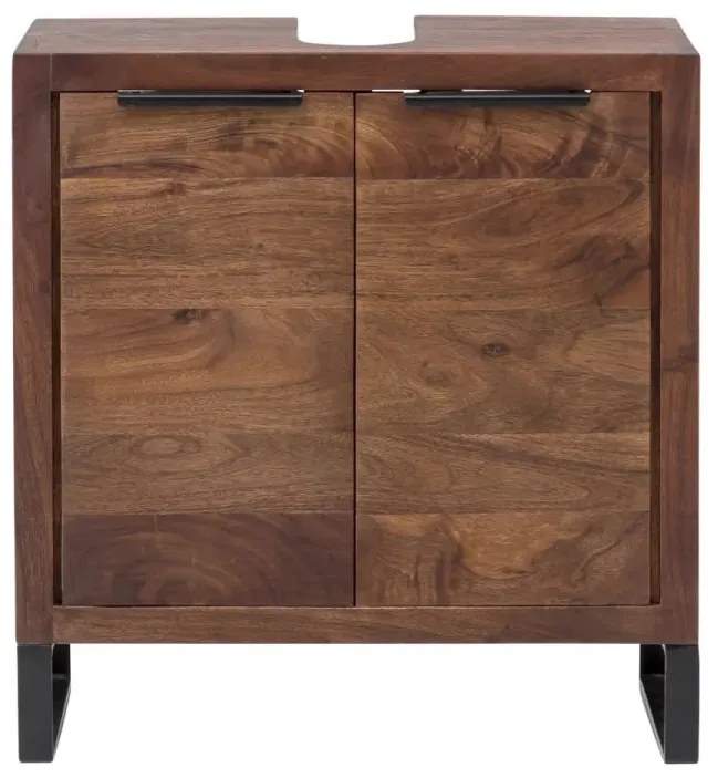 furniture-nabytek.cz - Masivní skříňka pod umyvadlo Sydney z akácie, lakovaná, hnědá – 56×25×60 cm