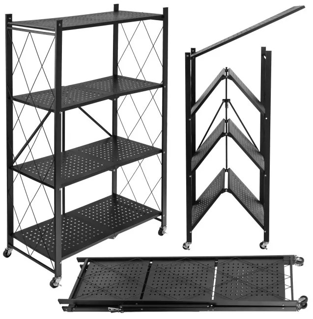Pojazdný regál GESTEL 4 police čierny