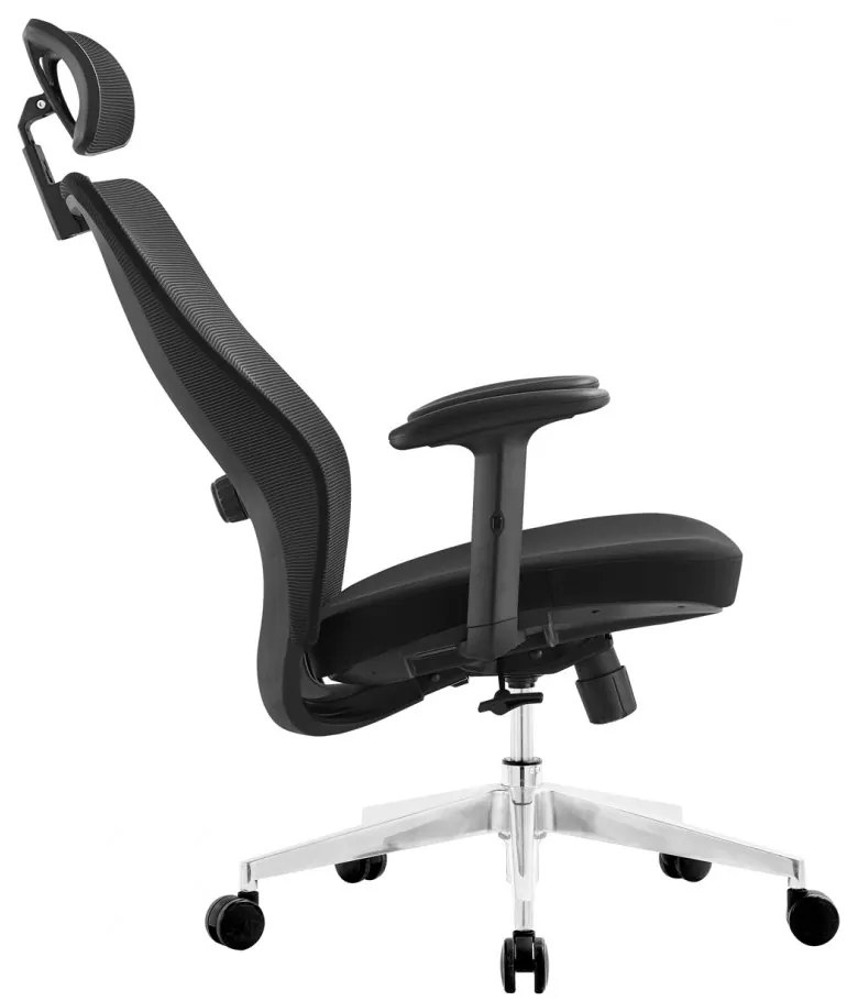 Kancelárska ergonomická stolička Neoseat NICOLE — sieť / látka, čierna, nosnosť 150 kg