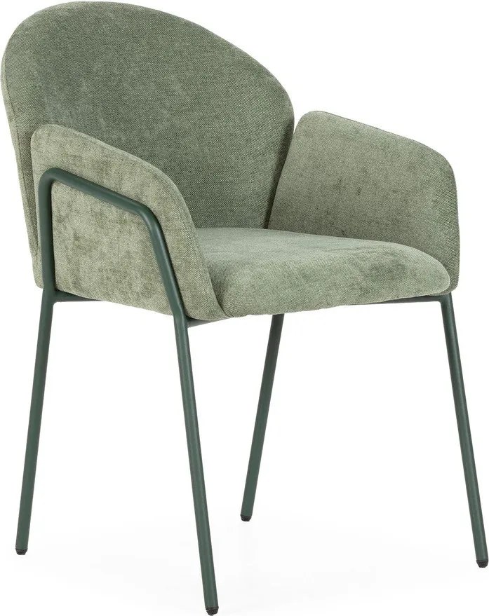 Zelené čalúnené jedálenské kreslá v súprave 2 ks Aslin – MOME