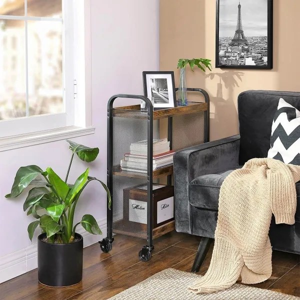 Servírovací stolík MARGE hnedá/čierna