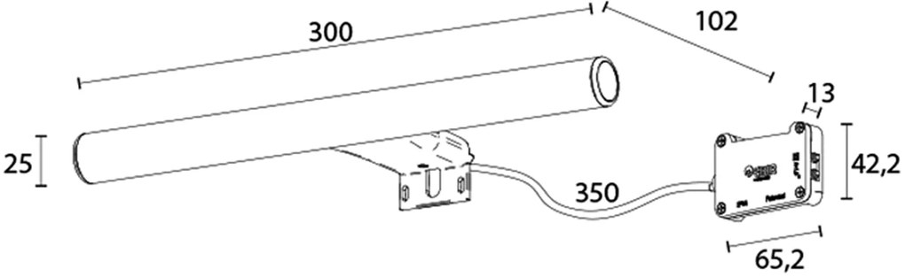 Sapho, IRENE 2 LED svietidlo, 7W, 300x100x25mm, chróm, E27260CI