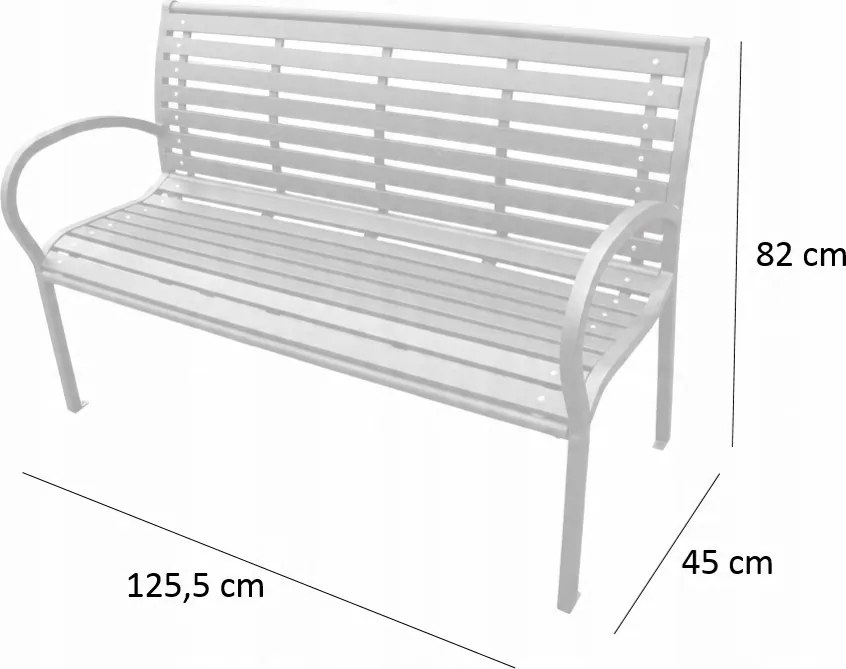 Garden Line ZÁHRADNÁ LAVICA 125 x 60 x 80 TMAVÁ *5842