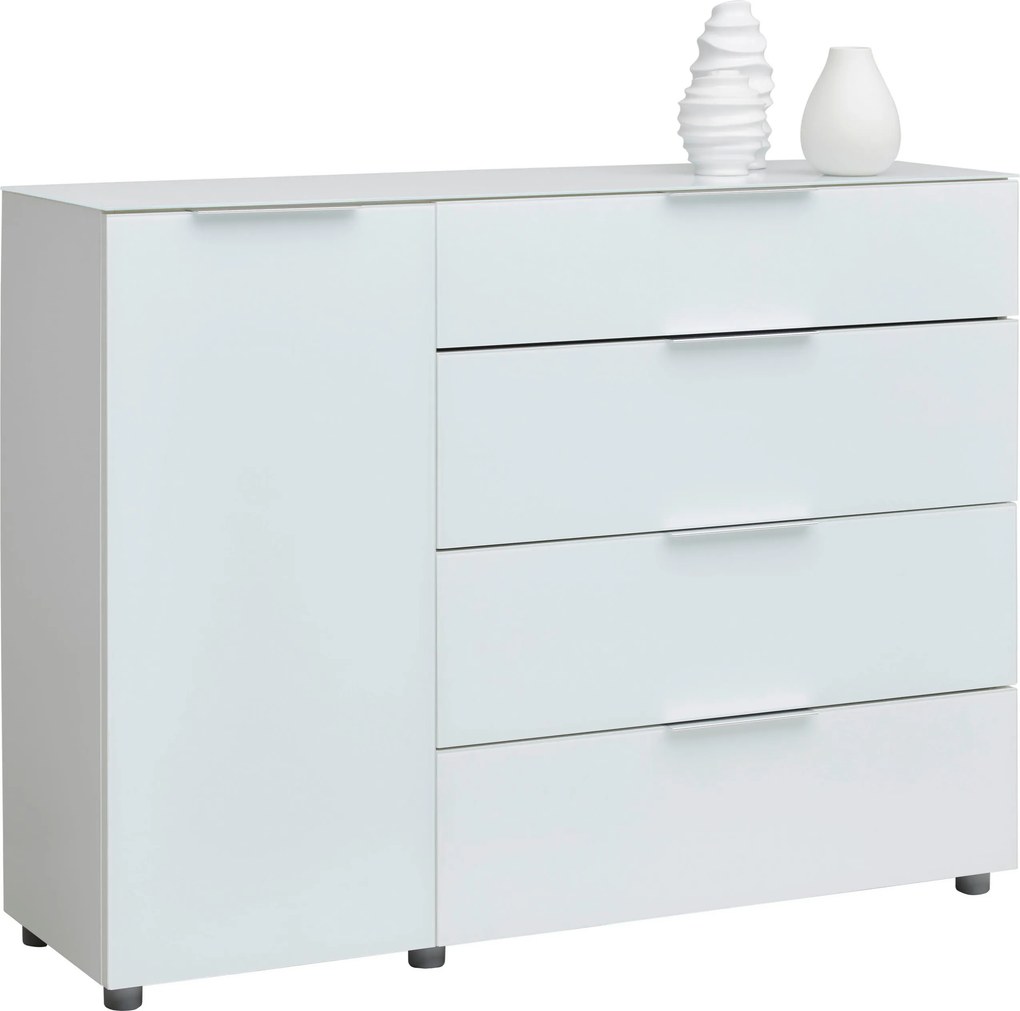 XXXLutz ŠIROKÁ KOMODA, biela s vysokým leskom, 135,6/99,2/40 cm Voleo - Komody - 000554000105