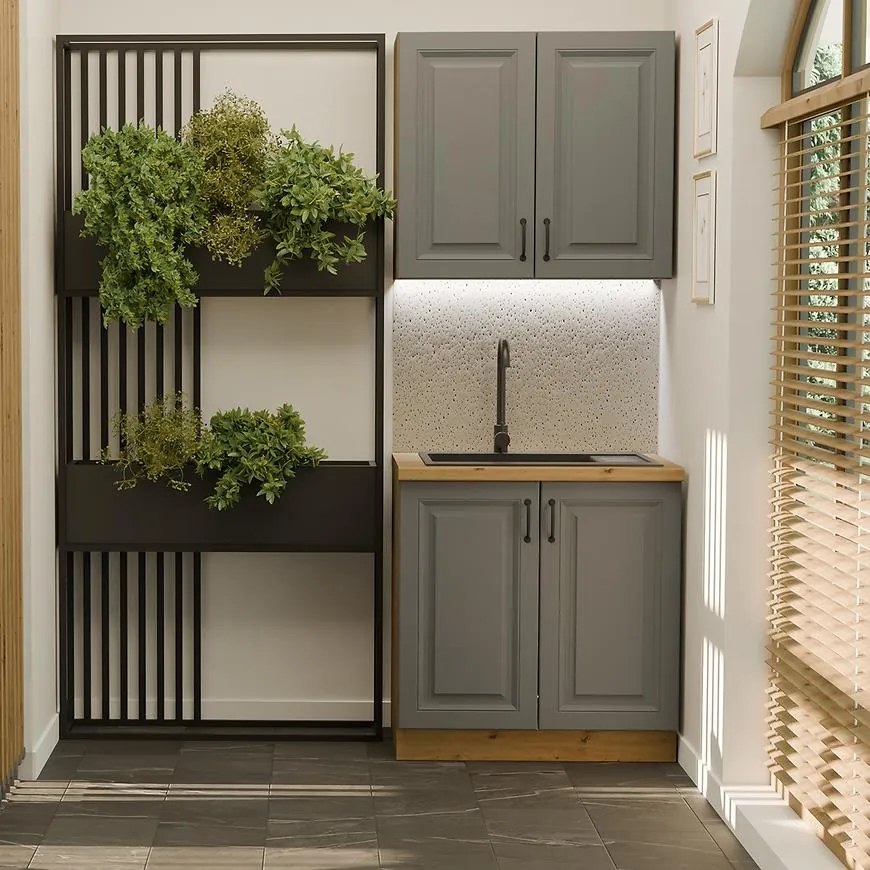 Kuchynská Linka Stilo dust grey/Artisan 80 cm bez pracovnej dosky