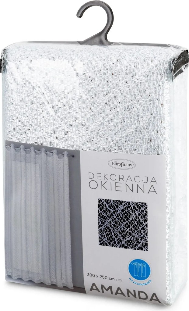 ZÁCLONA NA KRÚŽKOCH AMANDA 300 CM X 250 CM BIELA