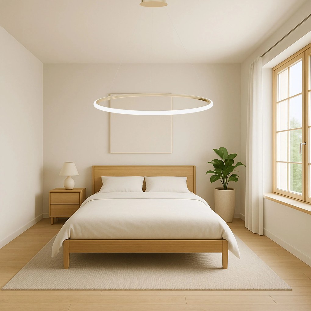 Toolight Toolight, LED závesné svietidlo 60cm, 37W, 3000K, LHJ002-CP, zlatá lesklá, OSW-60000