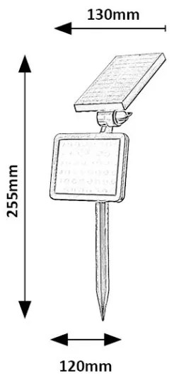 Rabalux 77011 - LED Solárny reflektor so senzorom KELNA LED/9,6W/3,7V IP44
