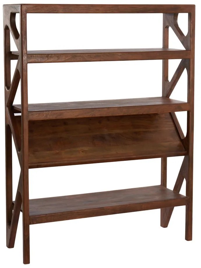 Hnedá knižnica z masívu akácie 120x160 cm Yuki - Light & Living