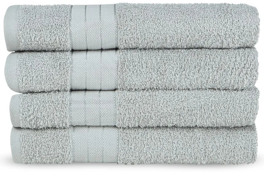 Svetlosivé froté bavlnené uteráky v súprave 4 ks 50x100 cm – Good Morning