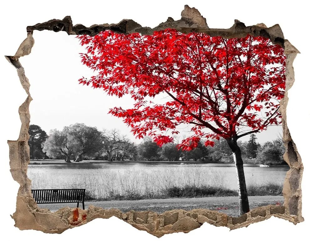 Nálepka fototapeta 3D výhled Red tree nd-k-76838967