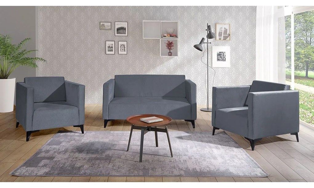Sedacia súprava Denim 2+1+1, Dostupné poťahy: Solo 263, Farby nožičiek: dub