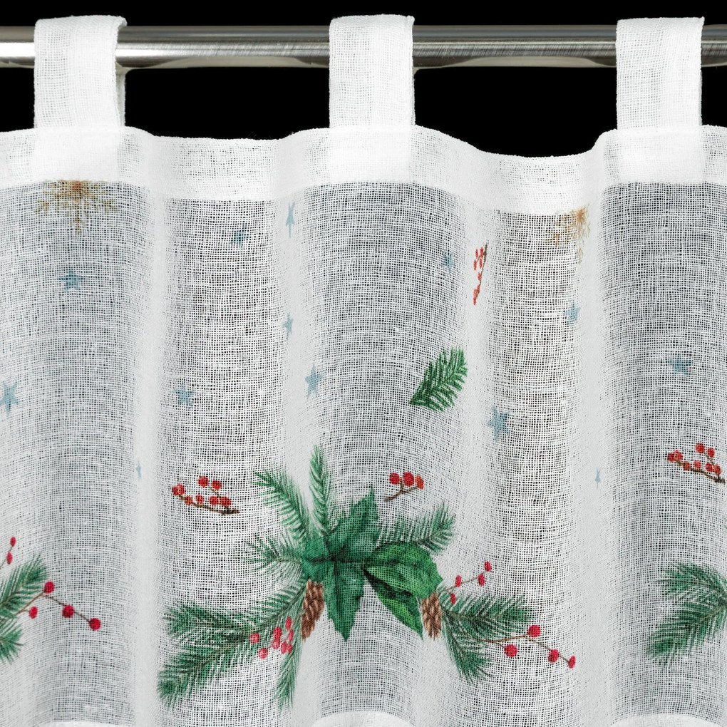 EUROFIRANY KRÁTKA VIANOČNÁ ZÁCLONA NA PÚTKACH XMAS1 30X150 CM VZOROVANÁ