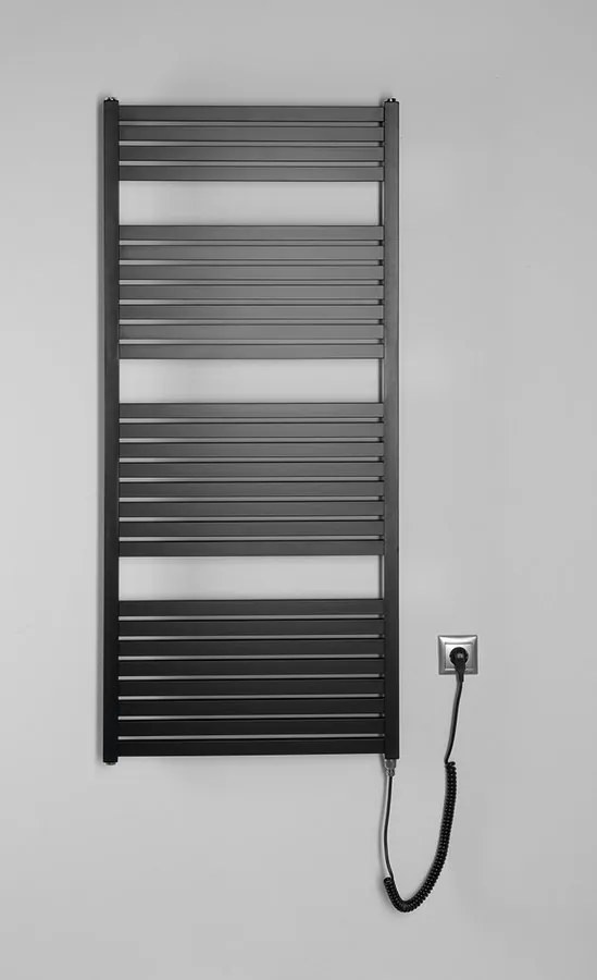 Aqualine Sapho, TONDI-E elektrické vykurovacie teleso, rovné, 600x1330 mm, 600W, čierna matná