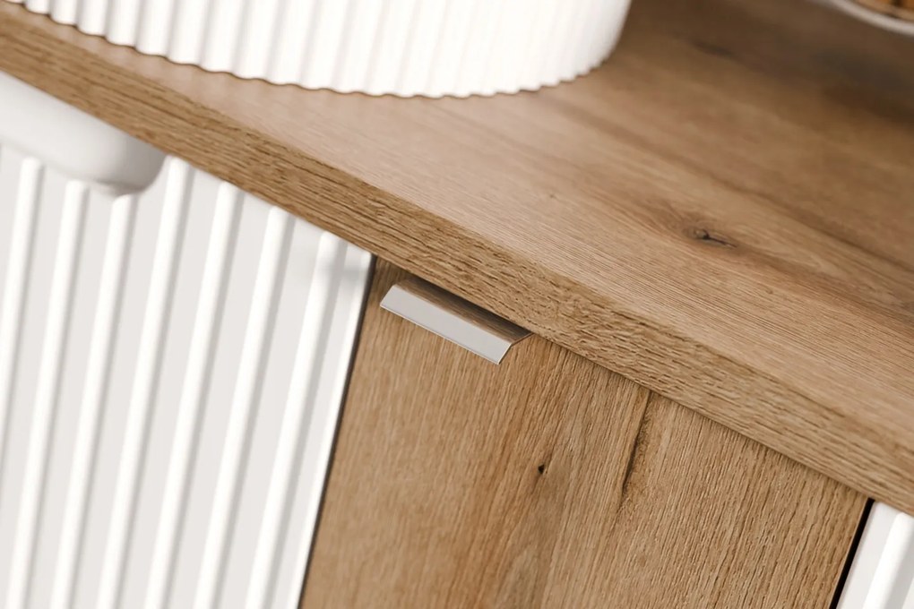 Závesná skrinka pod umývadlo Nova Oak s doskou 100 cm čierna/dub evoke