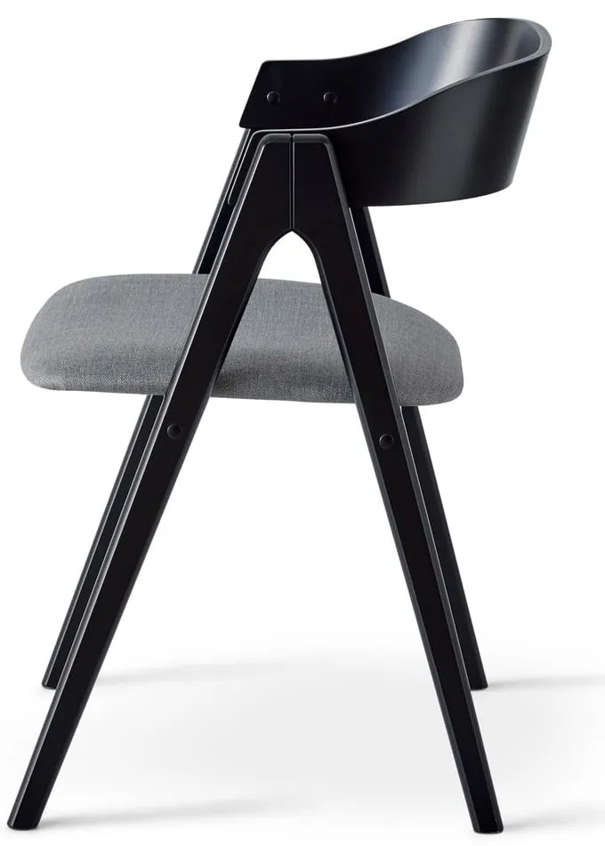 Čierna jedálenská stolička z bukového dreva so sivým sedákom Findahl by Hammel Mette