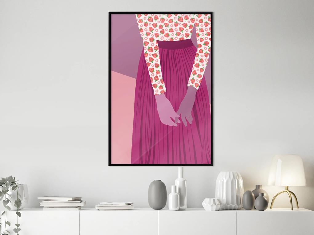 Artgeist Plagát - Strawberry Lady [Poster] Veľkosť: 20x30, Verzia: Zlatý rám s passe-partout