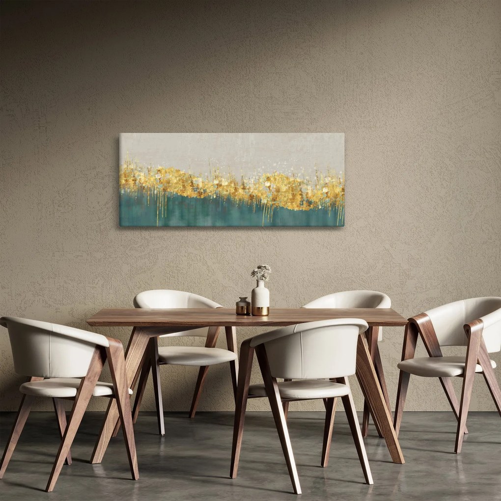 Obraz - Textúra so zlatým dekorom (120x50 cm)