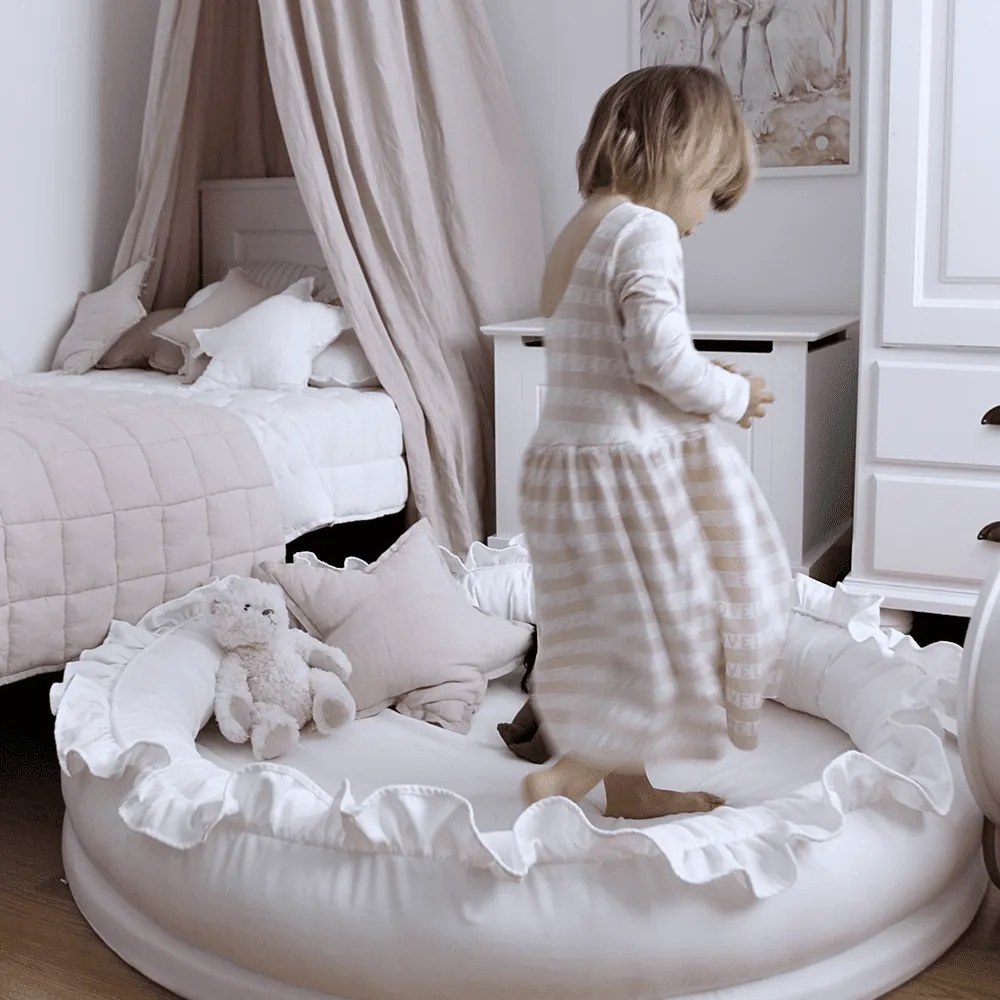 Ľanový vankúš hviezda púdrovo ružová 50 cm