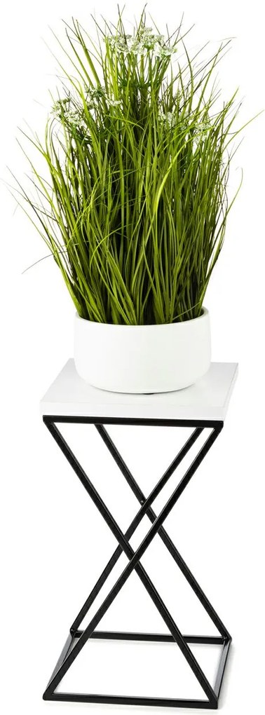 STOJAN NA KVETINÁČ LOFT6 40X24X24 CM ČIERNA/BIELA