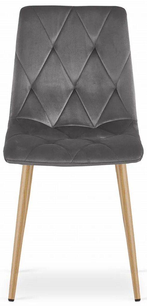 Sivá zamatová jedálenská stolička LIBRA