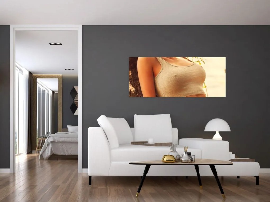 Obraz - Žena pri strome (120x50 cm)