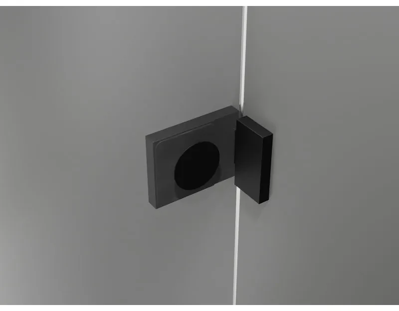 Mexen Lunar-F, sklápací sprchový kút ľavý 95 x 90 cm, 8mm číre sklo, čierny profil, 836-095-090-70-00-L