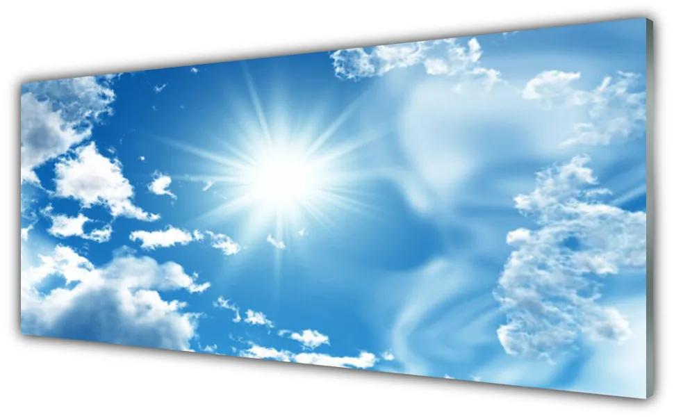 Obraz plexi Slnko mraky nebo modré 125x50 cm