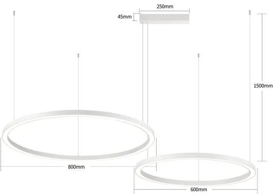 Brilagi - LED Stmievateľný luster na lanku PORTOFINO LED/98W/230V biely + diaľkové ovládanie