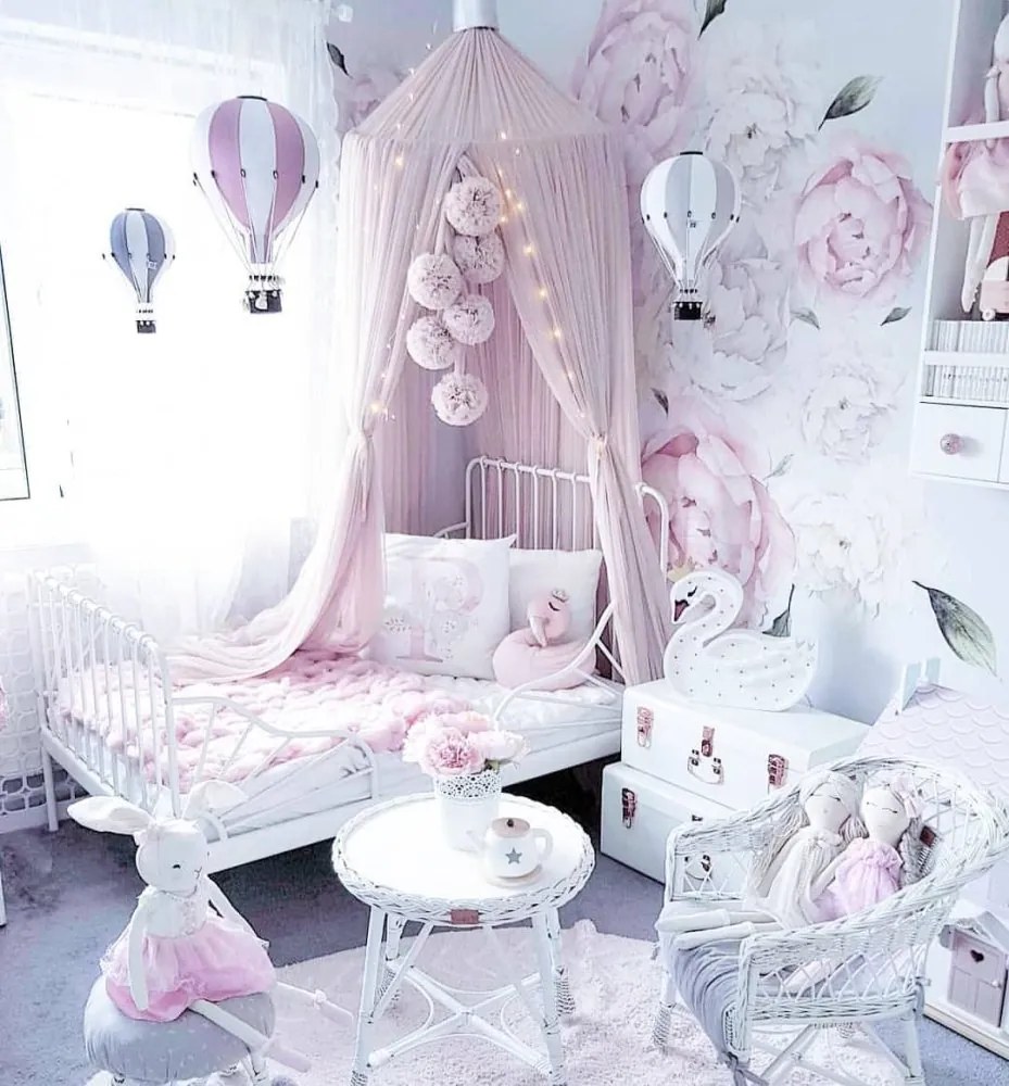 Dekoračný lietajúci balón svetlo sivá – dekorácia do detskej izby L-50cm x 30cm