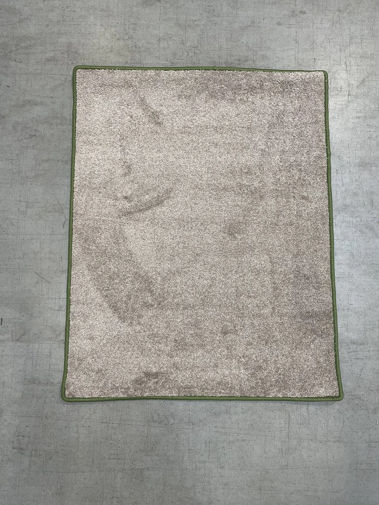 Vopi, Akcia: 102x80 cm Kusový koberec Capri béžový - zelené obšitie, na mieru, šíře, béžová, ab (mriežka), chodba / predsieň