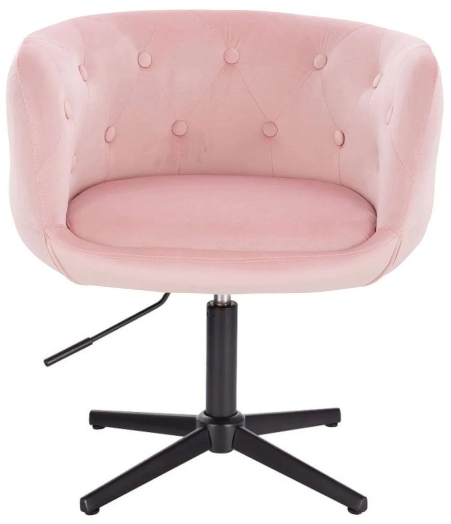 LuxuryForm DESIGN Kreslo MONTANA VELUR na čiernom kríži - ružové