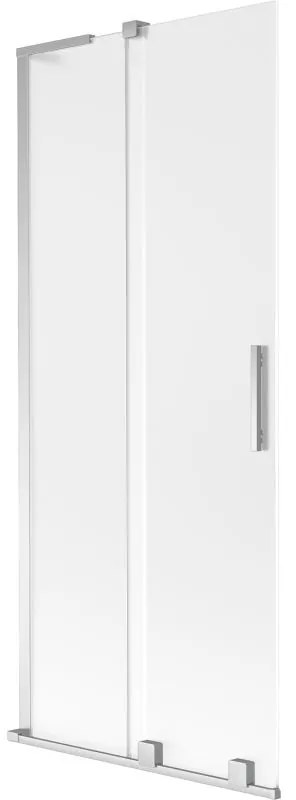 Mexen Velar L, 2-krídlová posuvná vaňová zástena 85 x 150 cm, 8mm sklo námraza, chrómová, 896-085-003-31-01