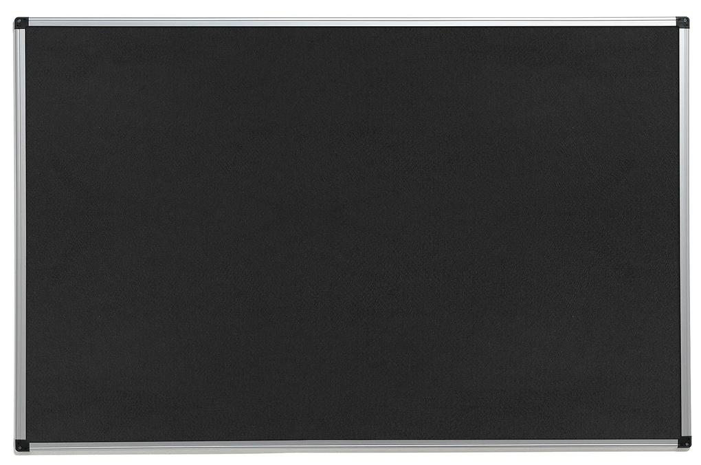 Nástenka s hliníkovým rámom MARIA, 2000x1200 mm, čierna
