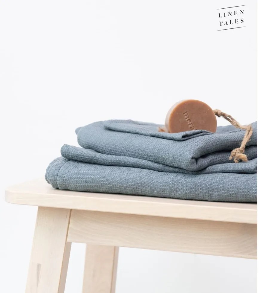 Modrý ľanový uterák 30x30 cm - Linen Tales