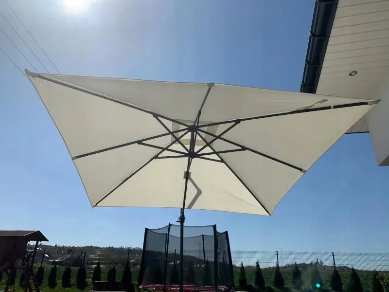 Záhradný slnečník s ochranným obalom MINI ROMA 250 x 250 cm béžový