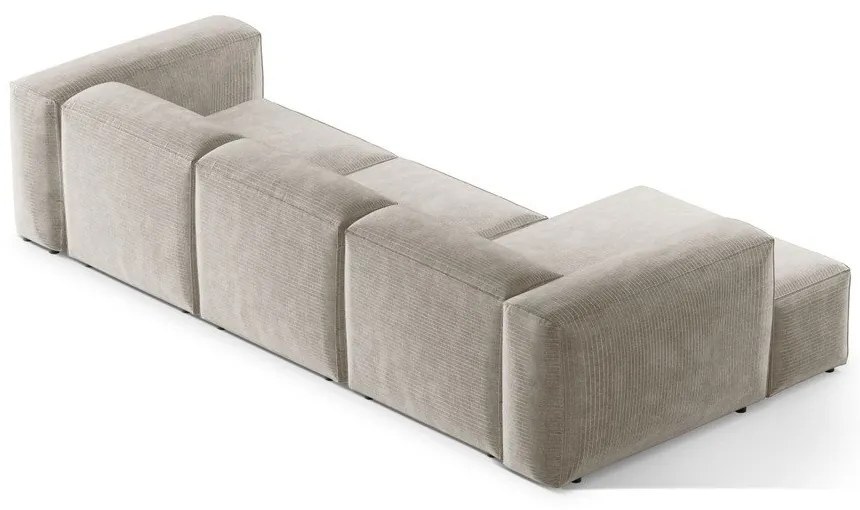 Béžová menčestrová rohová pohovka (ľavý roh/s leňoškou) Bergamo – Cosmopolitan Design