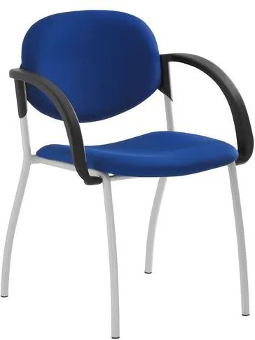 Konferenčná stolička Mandy Silver s podrúčkami, modrá