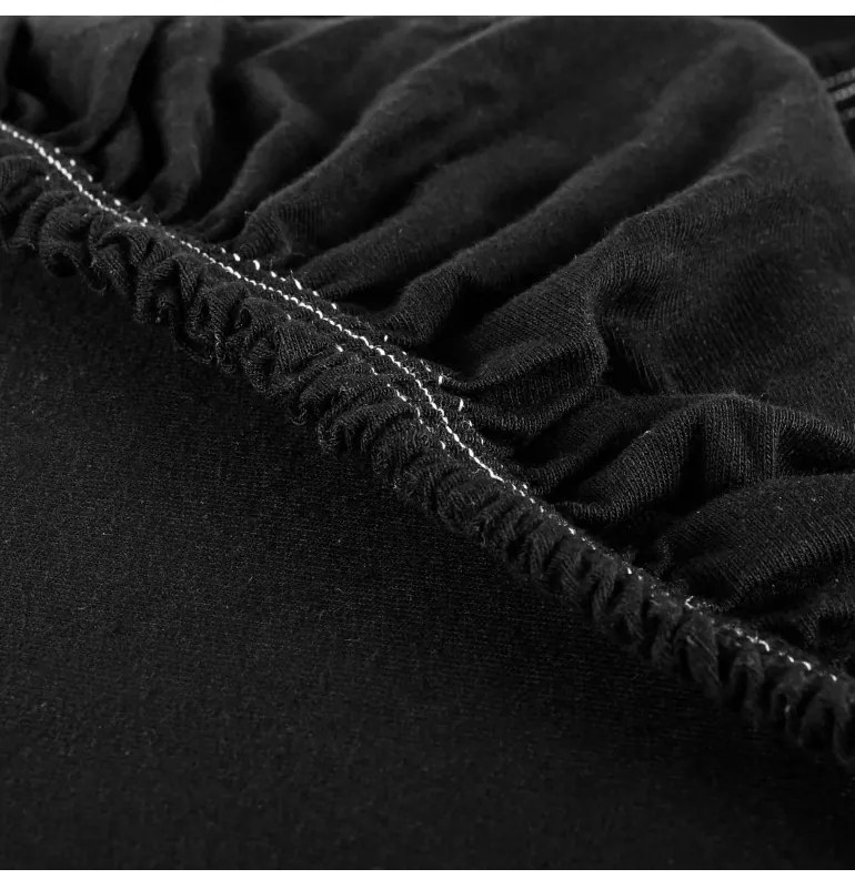 Plachta posteľná čierna jersey EMI, Plachta 90x200