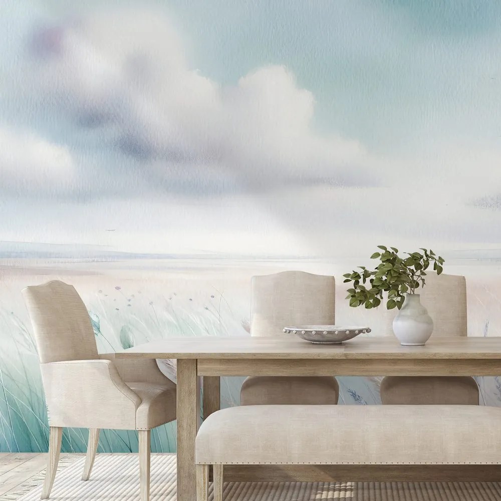 Fototapeta jemné pastelové lúky a obloha