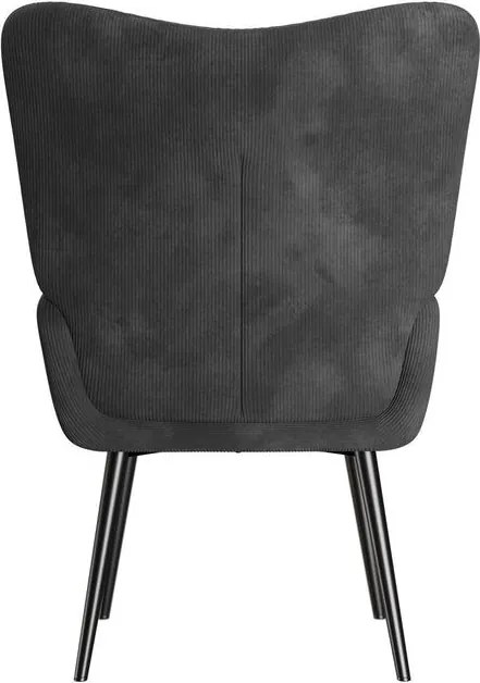 Pohodlné manžetové kreslo z manšestru, sivé