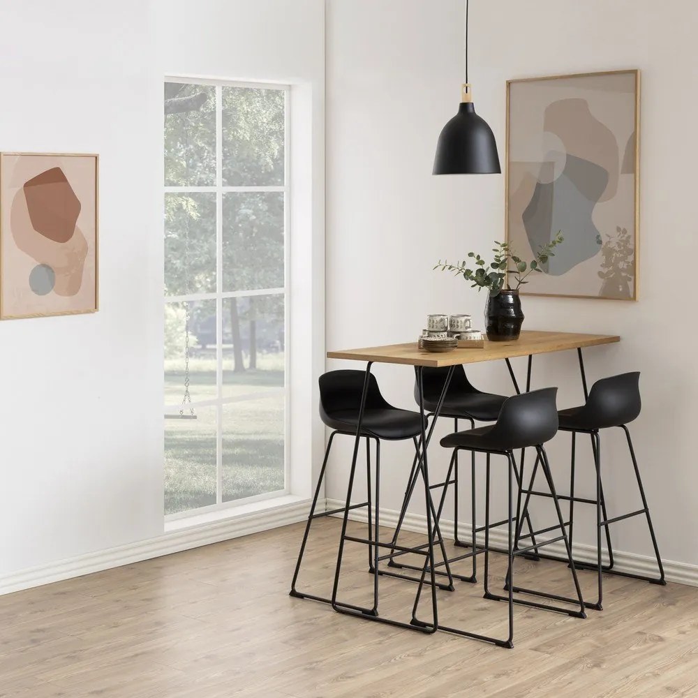 Čierna barová stolička (výška sedadla 76 cm) Tina – Actona