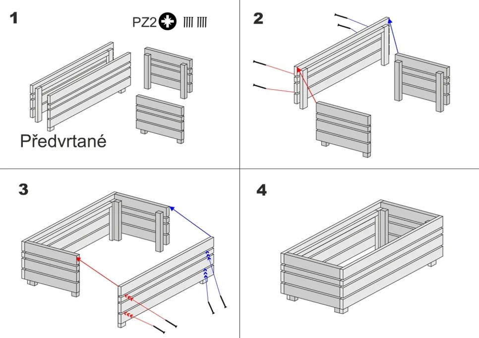 AMADEA Drevený dizajnový vyvýšený záhon s nádobou vo vnútri, 76x43,6x24cm