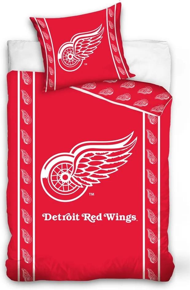 BedTex Bavlnené obliečky NHL Detroit Red Wings Stripes, 140 x 200 cm, 70 x 90 cm