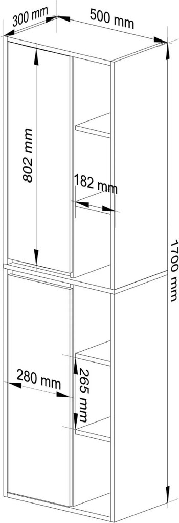 Závesná kúpeľňová skrinka VAMI 50 cm - výber z 6 prevedení