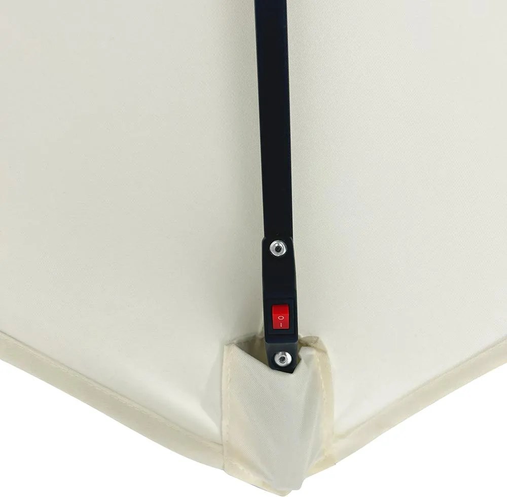 Veľký polohovateľný slnečník AVENBERG SUNNY LED 300, priemer 3M, béžová