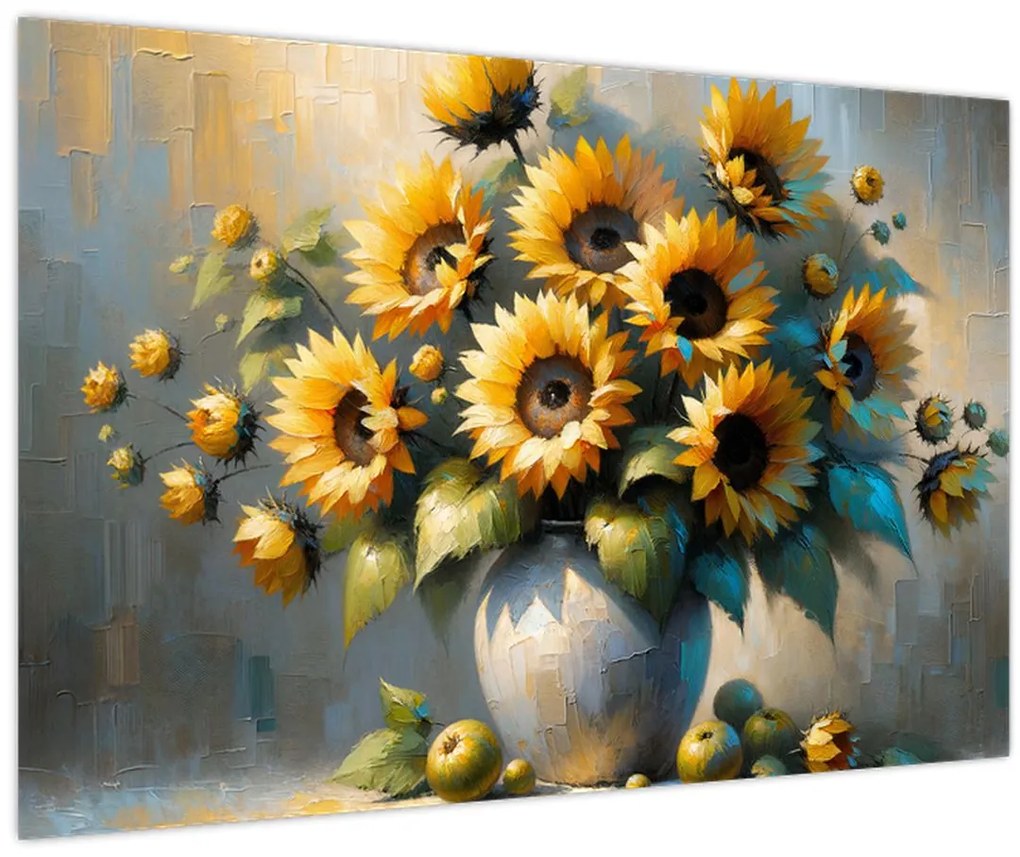 Obraz – Váza so slnečnicami (90x60 cm)