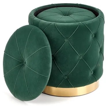 SADA 2x Taburet POLLY pr. 40/44 cm zelená/zlatá