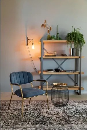 WLL JOLIEN ARMCHAIR GOLD kreslo Modrá